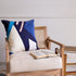 20" Cobalt Navy Blue And White Abstract Cotton Throw Pillow Cover