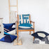 20" Cobalt Navy Blue And White Abstract Cotton Throw Pillow Cover