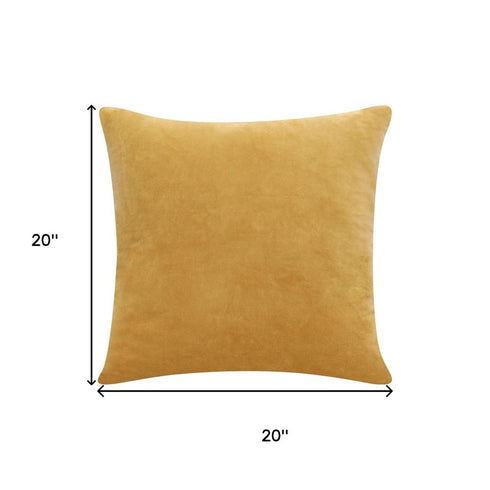 20" Ochre Cotton Throw Pillow Cover