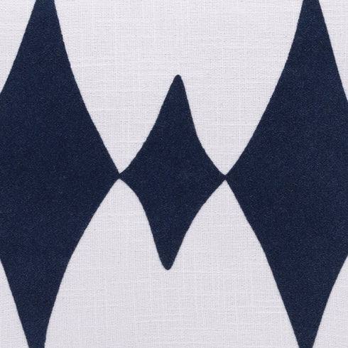 20" Blue And White Diamond Cotton Blend Throw Pillow Cover