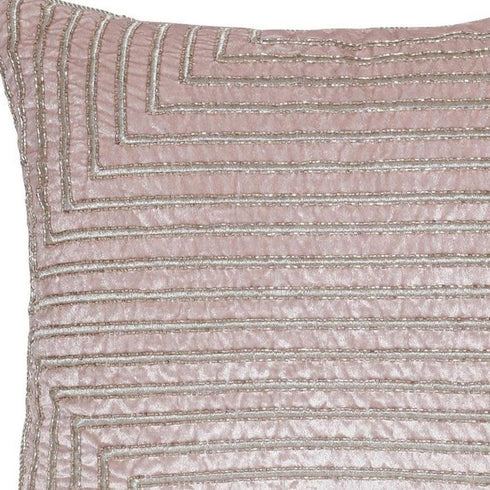 20" Pink And Gold Geometric Throw Pillow Cover with Glitter And Texture