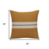 20" Yellow And Ivory Striped Cotton Throw Pillow Cover