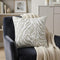 20" Ivory And Silver Throw Pillow Cover with Texture