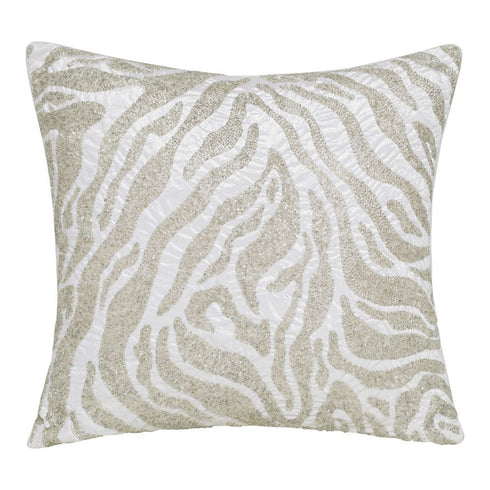 20" Ivory And Silver Throw Pillow Cover with Texture