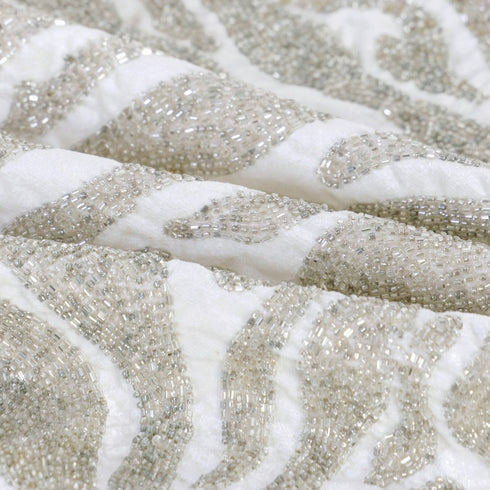 20" Ivory And Silver Throw Pillow Cover with Texture