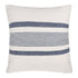 20" Ivory And Blue Beach Striped Throw Pillow Cover