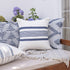 20" Ivory And Blue Beach Striped Throw Pillow Cover