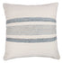 20" Ivory And Blue Beach Striped Throw Pillow Cover
