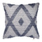 20" Ivory And Blue Beach Diamond Throw Pillow Cover with Texture