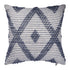 20" Ivory And Blue Beach Diamond Throw Pillow Cover with Texture
