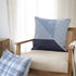 20" Blue And White Striped Cotton Throw Pillow Cover