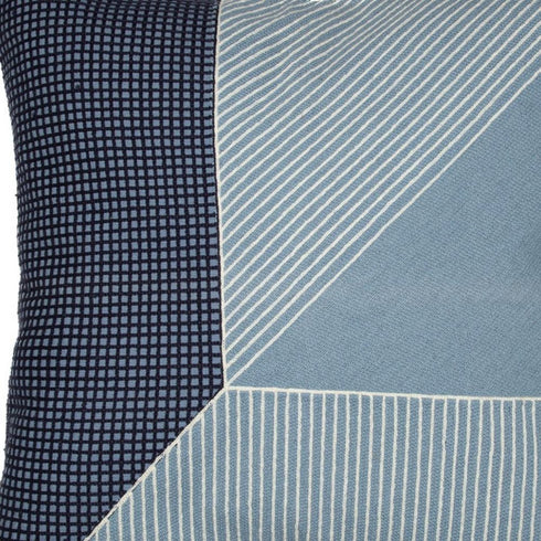 20" Blue And White Striped Cotton Throw Pillow Cover