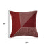 20" Red And White Striped Cotton Throw Pillow Cover
