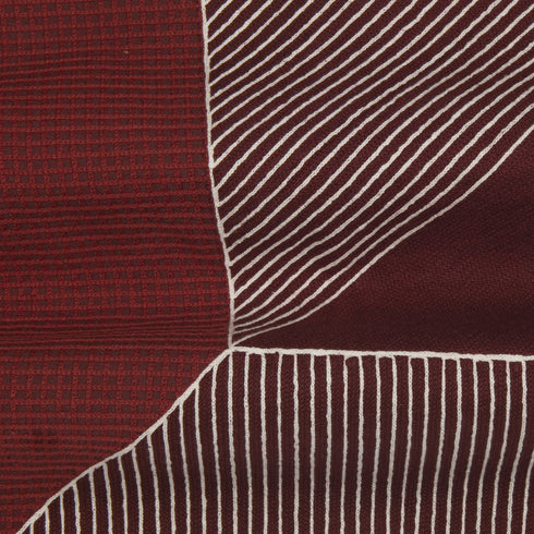 20" Red And White Striped Cotton Throw Pillow Cover