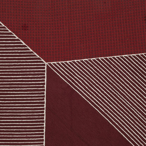 20" Red And White Striped Cotton Throw Pillow Cover