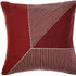 20" Red And White Striped Cotton Throw Pillow Cover