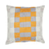 20" Gray Yellow And White Check Throw Pillow Cover