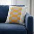 20" Gray Yellow And White Check Throw Pillow Cover