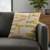 20" Yellow And Ivory Geometric Cotton Blend Throw Pillow Cover