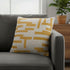 24" Yellow And Ivory Geometric Cotton Blend Throw Pillow Cover