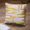 24" Yellow And Ivory Geometric Cotton Blend Throw Pillow Cover