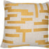 24" Yellow And Ivory Geometric Cotton Blend Throw Pillow Cover