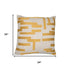 24" Yellow And Ivory Geometric Cotton Blend Throw Pillow Cover