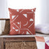 20" Orange And Ivory Geometric Cotton Blend Throw Pillow Cover