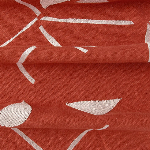 20" Orange And Ivory Geometric Cotton Blend Throw Pillow Cover