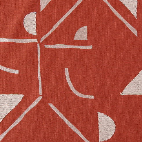20" Orange And Ivory Geometric Cotton Blend Throw Pillow Cover