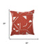 20" Orange And Ivory Geometric Cotton Blend Throw Pillow Cover