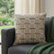 20" Beige And White Check Cotton Blend Throw Pillow Cover