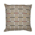 20" Beige And White Check Cotton Blend Throw Pillow Cover