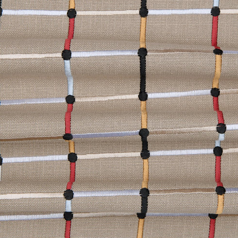 20" Beige And White Check Cotton Blend Throw Pillow Cover