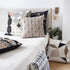 20" Beige And White Check Cotton Blend Throw Pillow Cover