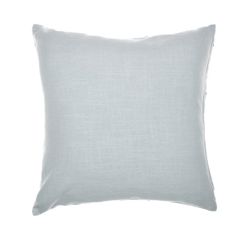 20" Light Blue And Ivory Check Cotton Blend Throw Pillow Cover