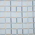 20" Light Blue And Ivory Check Cotton Blend Throw Pillow Cover