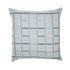 24" Light Blue And Ivory Check Cotton Blend Throw Pillow Cover
