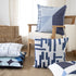 24" Light Blue And Ivory Check Cotton Blend Throw Pillow Cover