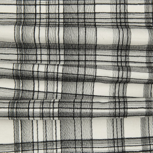 20" White And Black Check Cotton Blend Throw Pillow Cover