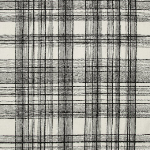 20" White And Black Check Cotton Blend Throw Pillow Cover