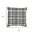 20" White And Black Check Cotton Blend Throw Pillow Cover