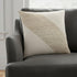 24" White And Beige Geometric Silk Throw Pillow Cover