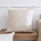 24" White And Beige Check Silk Throw Pillow Cover
