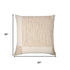 24" White And Beige Check Silk Throw Pillow Cover