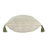 20" Green And Ivory Striped Cotton Blend Throw Pillow Cover with Tassels Embroidery And Texture