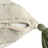20" Green And Ivory Striped Cotton Blend Throw Pillow Cover with Tassels Embroidery And Texture