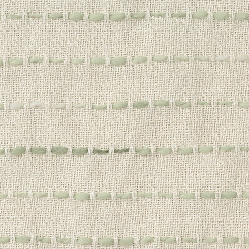 20" Green And Ivory Striped Cotton Blend Throw Pillow Cover with Tassels Embroidery And Texture