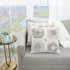 20" Light Gray And Ivory Medallion Throw Pillow Cover