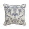 20" Ivory And Blue Damask Throw Pillow Cover